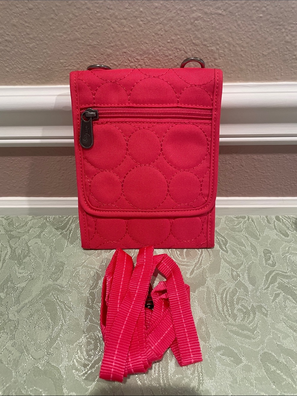 Thirty-One Vary You Crossbody Wallet Quilted Hot Pink